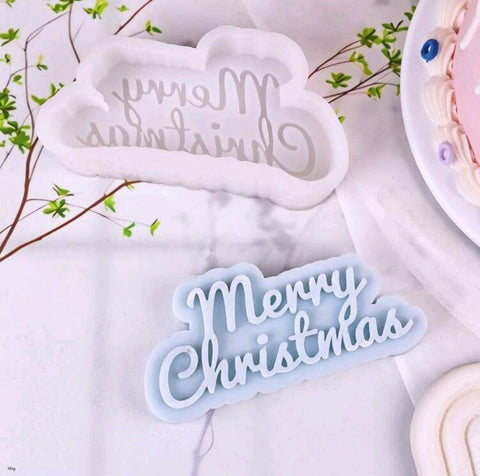 Merry Christmas English Letter Candle Silicone Mold Christmas Decoration