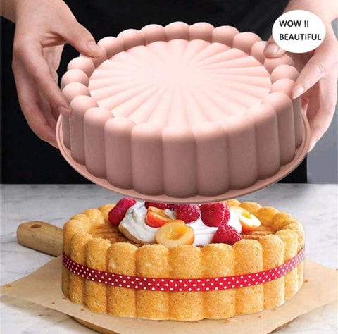 Silicone Charlotte Cake Pan, Reusable Round Baking Molds