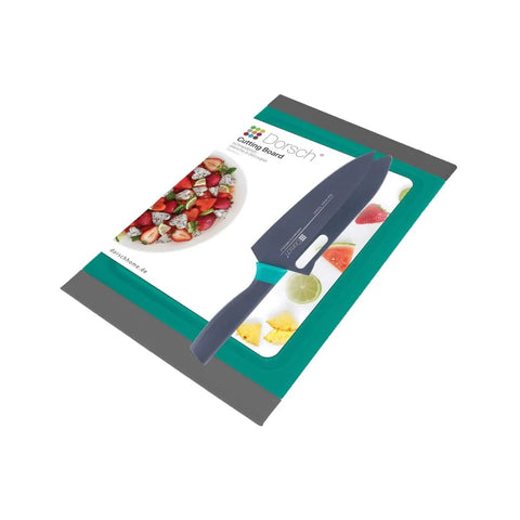 Green & Orange Cutting Board and Chef Knife Set