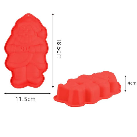 Christmas Big Santa Chocolate Mould - Pink Silicone