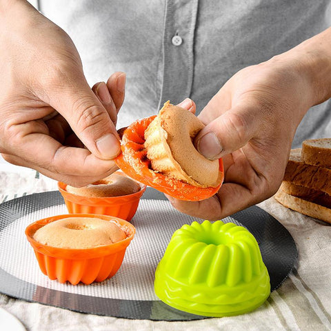 6 PCS Silicone Muffin Mold, Large, Non-Stick & BPA Free