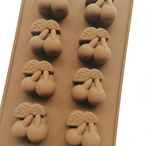 10-Hole Cherry-Shaped Silicone Chocolate Mold