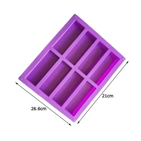8 Cavity Cake Mold Rectangular Chocolate Silicone Mould