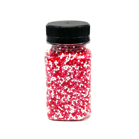 Nonpareils Pink, Red & White Sprinkles - Dessert Toppings 120g