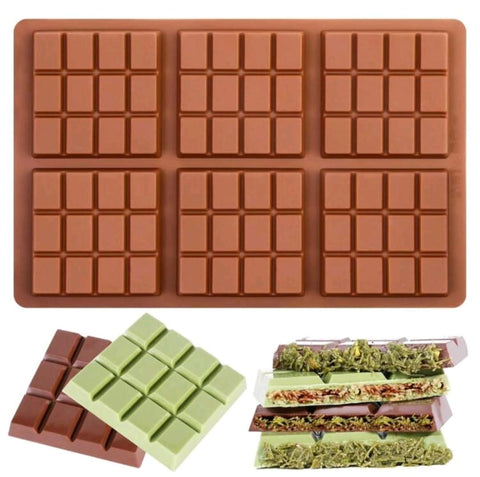 Chocolate Bar Molds,Silicone Snap Bars Making Set, (6 Cell -12 Section)