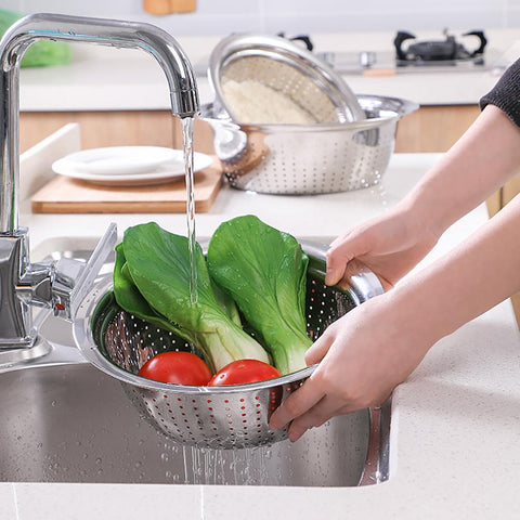 Stainless Steel Rice Sieve Strainer Basket for Kitchen