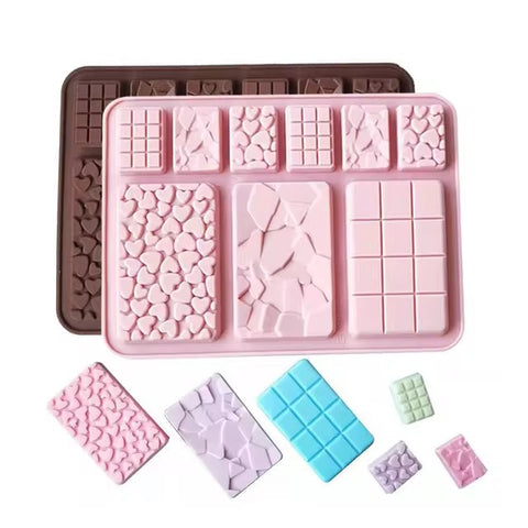 Chocolate Butter Silicone Mold for Candy Bar & Patisserie, Heart Broken Fondant Design