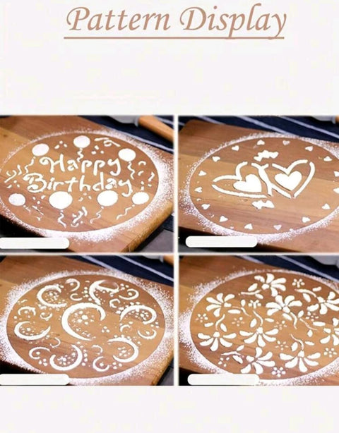 4pcs Cake Baking Clear Template ,Decorating stencil For Cookie Cake Pastry,For Wedding Birthday party cake powder sugar Mesh Tools