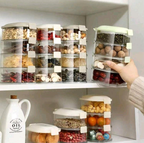 4 Layer Divided Storage Box with Salad Lid