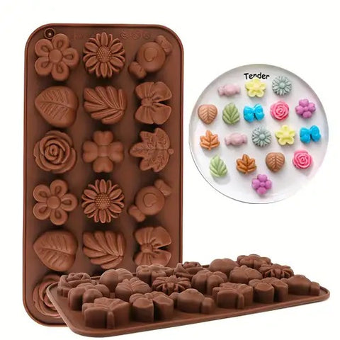 Silicone Chocolate Mold Flower - Food-Grade Material, Easy De-moulding