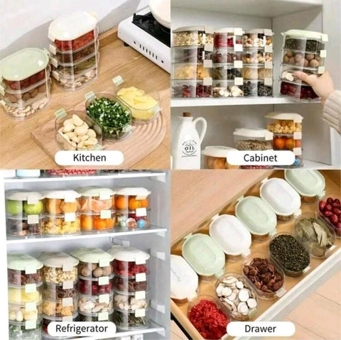 4 Layer Divided Storage Box with Salad Lid