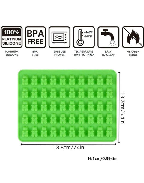 1pc Random Color Bear Design DIY Silicone Mold, 50 Grid Silicone Mold For DIY Crafting