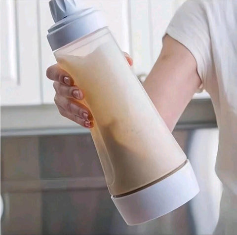 Manual Pancake Batter Mixer Bottle - Scale-Printed Cream Dispenser