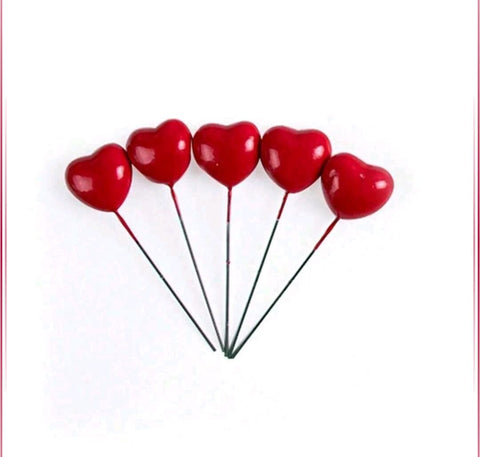 20pcs Heart-Shaped Cake Toppers for Wedding & Valentine's