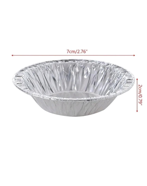 Disposable Aluminum Foil Baking Molds for Cookies, Muffins, Cupcakes, Round Shape, 100pcs