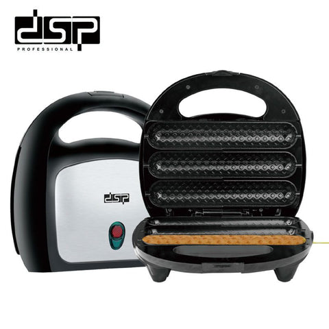 Waffle Hot Dog Maker 750-Watt - Sleek Black, Modern Kitchen Appliance