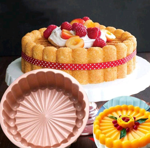 Silicone Charlotte Cake Pan, Reusable Round Baking Molds