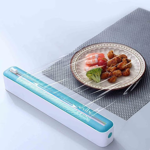 Plastic Wrap Dispenser with Cutter - Reusable, Durable, Easy to Use