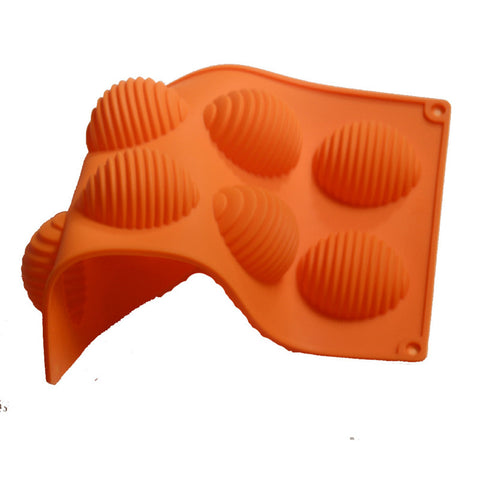 8-Hole Rippled Egg Silicone Chocolate Cake Mold