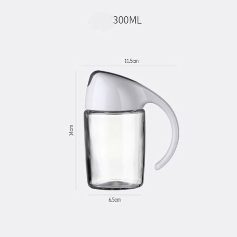Glass Oil Bottle Dispenser Pot Leakproof with Measuring Scale