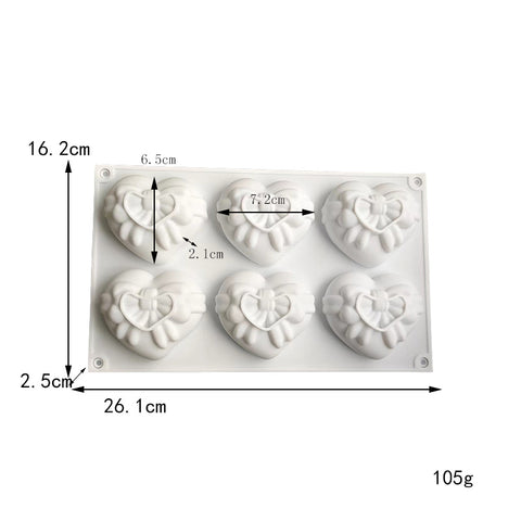 3D Silicone Mold Bowknot Heart Shape Cake Mousse Chocolate Jelly Candle Moulds