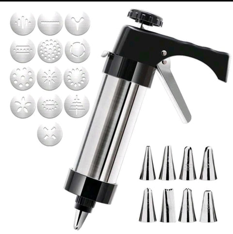 Cookie Biscuit Press Gun Kit, Cream Cake Decorating Gun, Icing Nozzles