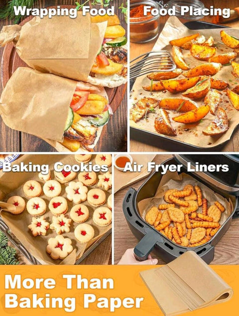 Unbleached Parchment Paper Baking Sheet, Non-Stick Precut, 50pcs