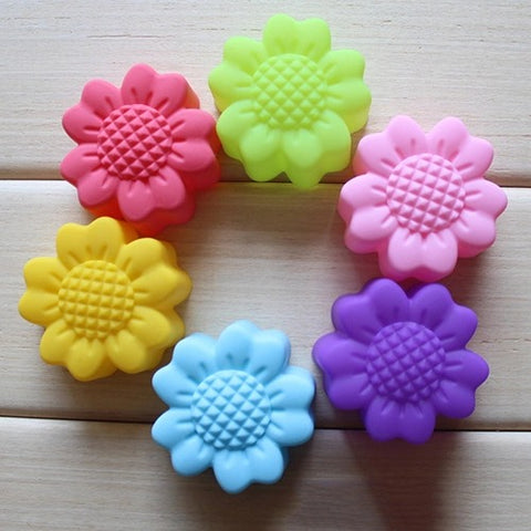 New 12PCS Silicone Cake Mold Cake Baking Molds Flower Designs Mold Cupcake Baking Tools