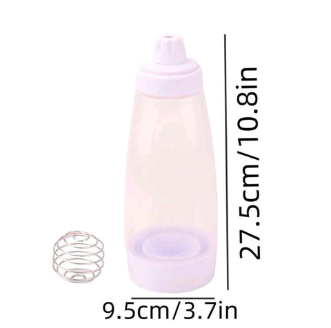 Manual Pancake Batter Mixer Bottle - Scale-Printed Cream Dispenser