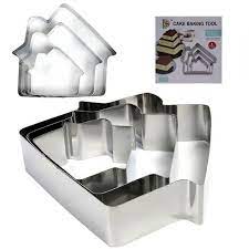 House Shape Cake Baking Tool Set, Stainless Steel, 3Pcs