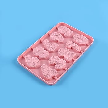 Rose Relief Number Silicone Chocolate Lollipop Mold Flower Pattern Figures Candy Jelly Ice Baking Mould