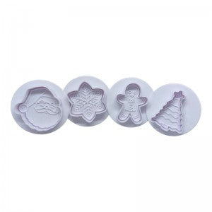 4Pcs Cookie Cutters Christmas-Baking Mould Cookie Stamp Biscuit DIY Mold Fondant Cake Decorating Tools