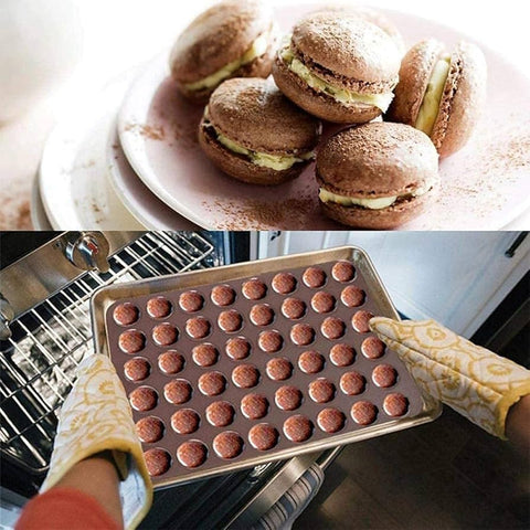 Hole Baking Mat, Chocolate Brown Silicone Macaron Mat For DIY Baking