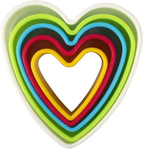 Heart Shaped Plastic Cutter Set for Baking and Cooking (5 PCS)