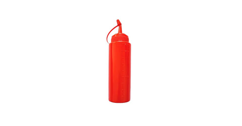 Squeeze Bottle with Scale, Lid, and Tip for Multi Use Red Color
