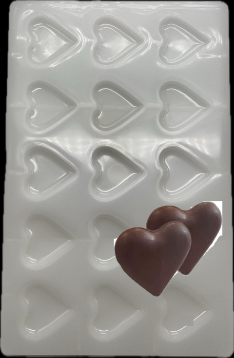 Heart Shaped Chocolate Mold, Clear Polycarbonate, Handmade Crafting