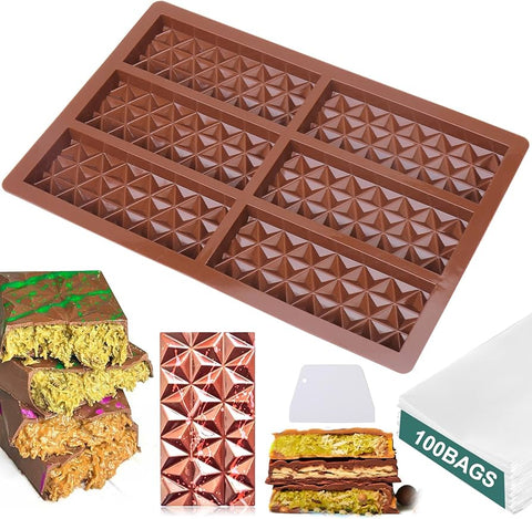 Reusable Non-Stick Silicone Chocolate & Candy DIY Mold with 6 Slots