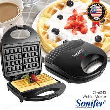 SONIFER Waffle Maker, Dual Non-stick Plates, 750W
