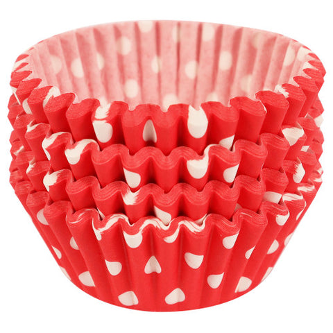 CupCake Disposable Paper Red With White Dots 100PCS