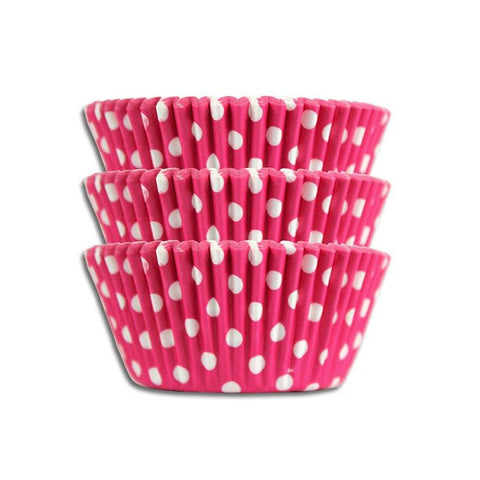 Cupcake Disposable Paper Pink With White Dots 100PCS