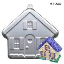 House Building Shape Aluminum Baking Pans, Nonstick, Silver
