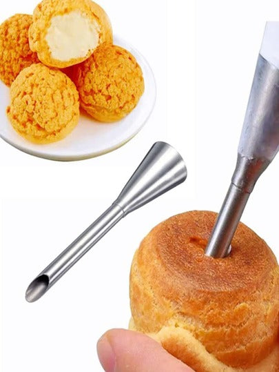 Stainless Steel Piping Nozzle for Baking, Puff Cream Icing Tip, 3pcs