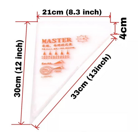 Icing Bags Master 100 pcs - Durable, Food Grade Piping Bags