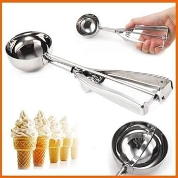 1pc Stainless Steel Ice Cream Scoop, Random Style, Buffet/Catering Ice Cream Spoon, Ice Cream Ball Scooper