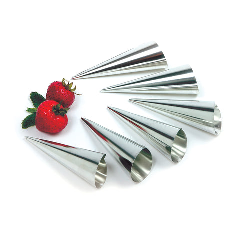 6PCS Stainless Steel Pastry Cream Horn Molds, 12.7cm