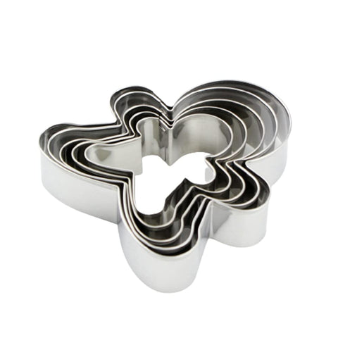 5 Pcs Gingerbread Man Shape Stainless Steel Biscuit Cutters