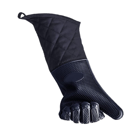 Extra Long Professional Silicone Oven Mitts with Quilted Liner, Durable Heat Resistant Oven Gloves, Heat Resistant Oven Gloves,1 Pair