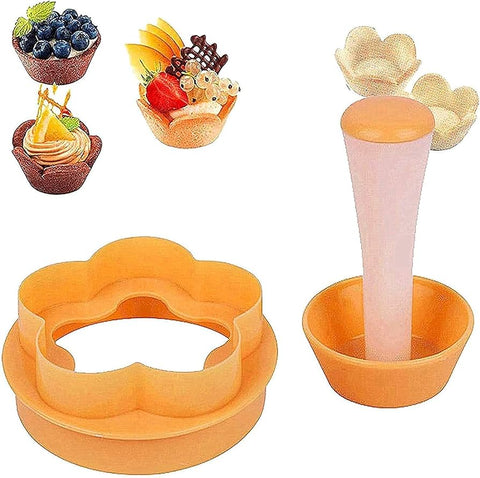 Tart Shell Molds, Pastry Dough Tamper Kit, Flower/Circle Cookies Biscuit