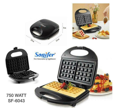 SONIFER Waffle Maker, Dual Non-stick Plates, 750W