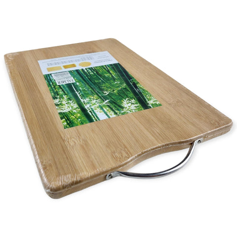 Wooden Cutting Board with Stainless Steel Handle